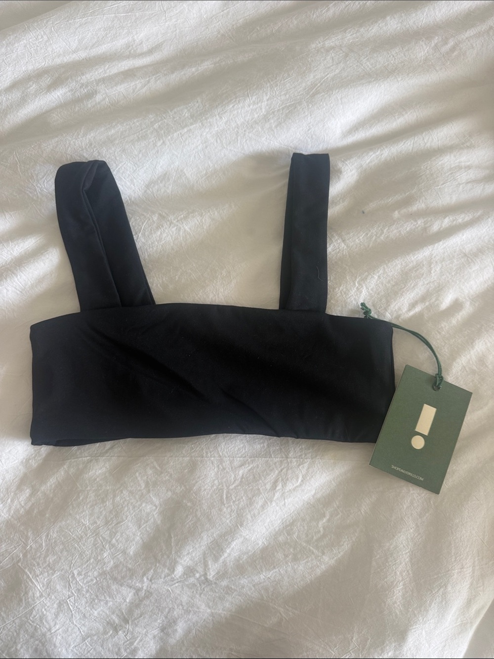 Daily Drills Black Square Neck Bralette Top